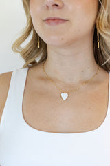 Gold and White Heart Necklace