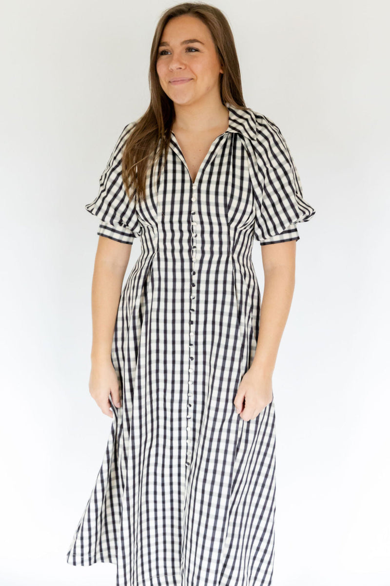 Annabelle Gingham Midi Dress