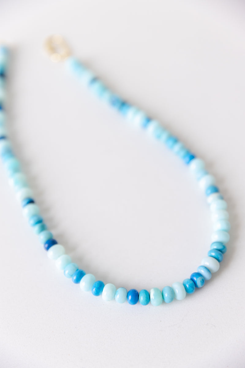 Blue Lennon Beaded Necklace