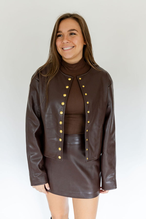 Ivanna Brown Leather Jacket