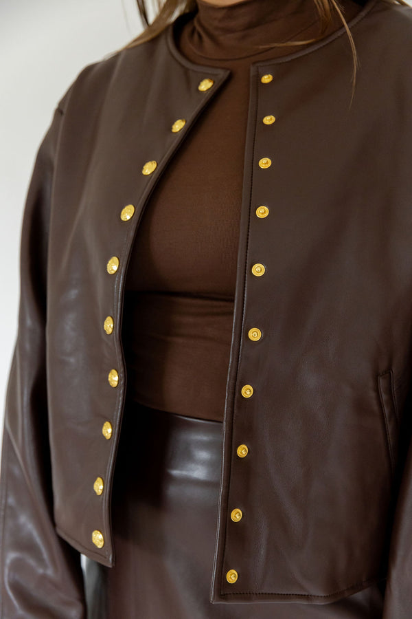 Ivanna Brown Leather Jacket