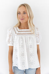 Calise White Lace Top