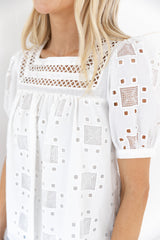 Calise White Lace Top