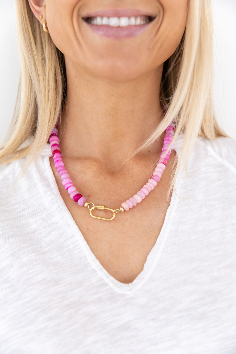 Pink Lennon Beaded Necklace