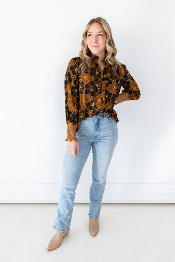 Emmaline Floral and Lace Blouse