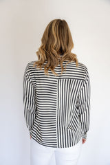 Ponza Black and French Cream Striped Shirt