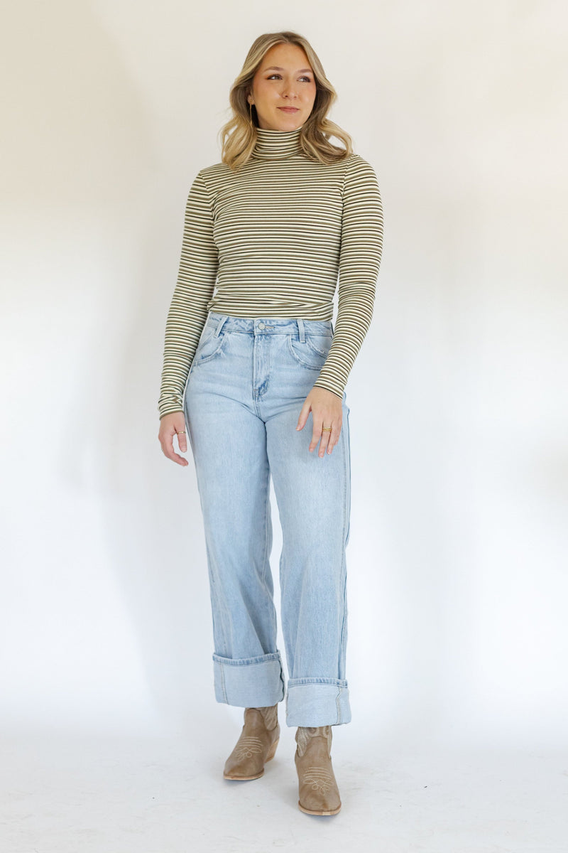 Haven Striped Turtleneck Top