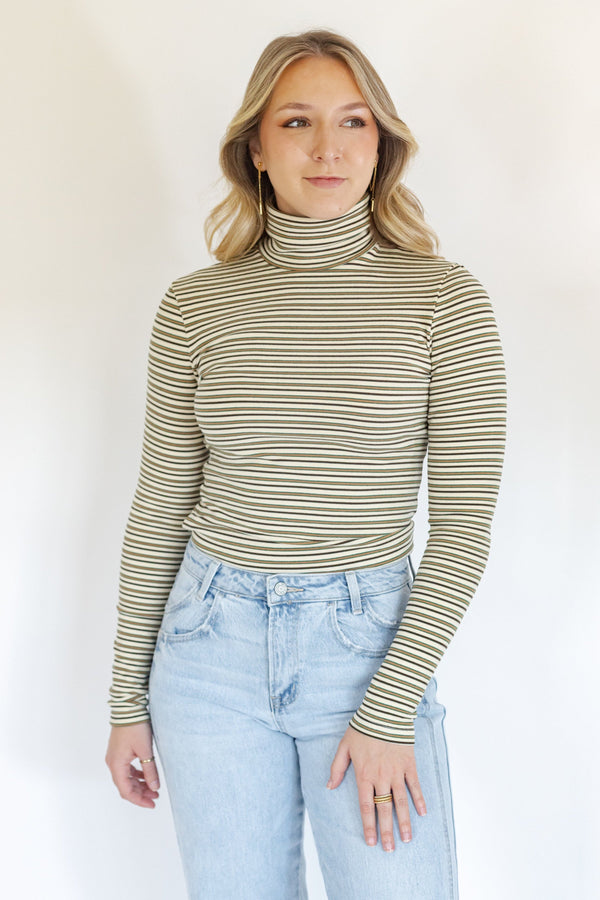 Haven Striped Turtleneck Top