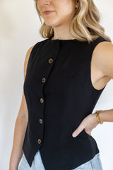 Celeste Black Vest