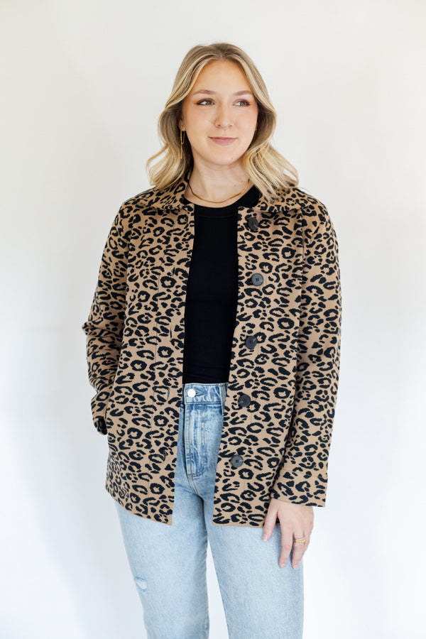 Carol Leopard Knit Jacket