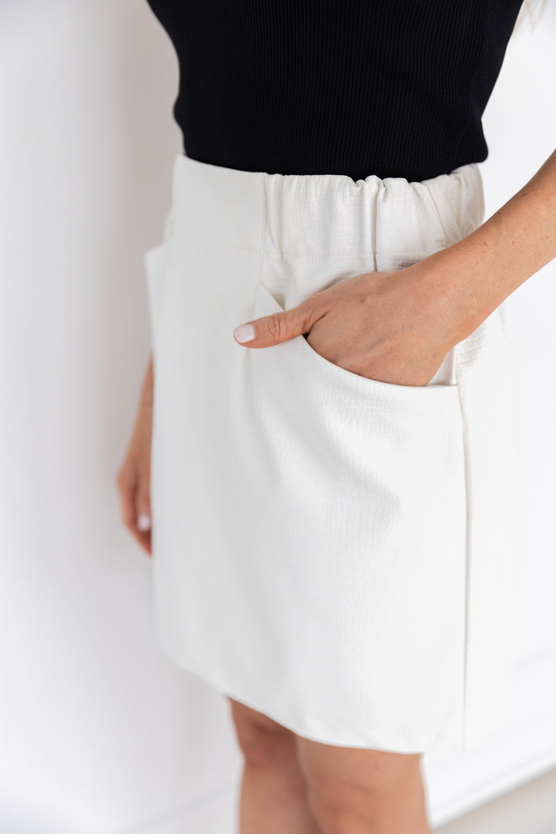 White Croc Kate Skirt