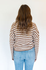 Brown Striped Piper Cardigan