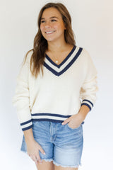 Varsity V Neck Sweater