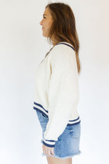 Varsity V Neck Sweater