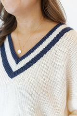 Varsity V Neck Sweater