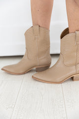 Zou Zou Western Boot in Taupe Snake