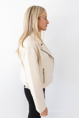 Cera Cream Leather Jacket