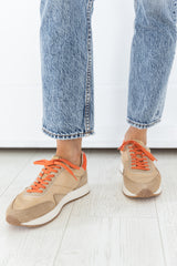 Farrah Natural and Orange Sneaker