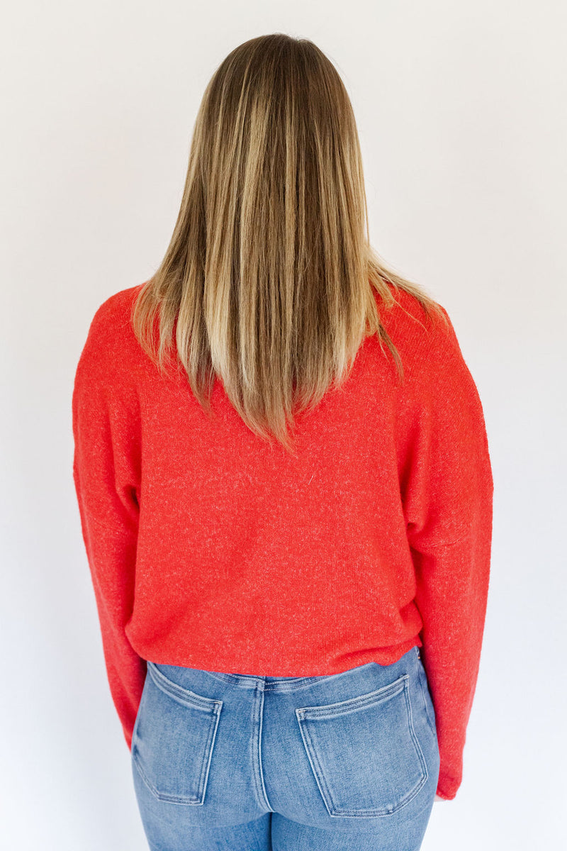 Red Piper Knit Cardigan