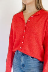 Red Piper Knit Cardigan