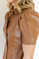 Miranda Vegan Leather Midi Dress