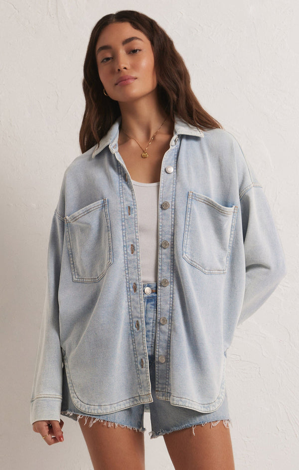 All Day Knit Denim Shirt Jacket