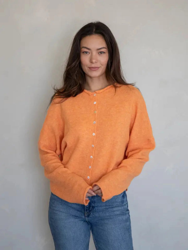 Orange Piper Knit Cardigan