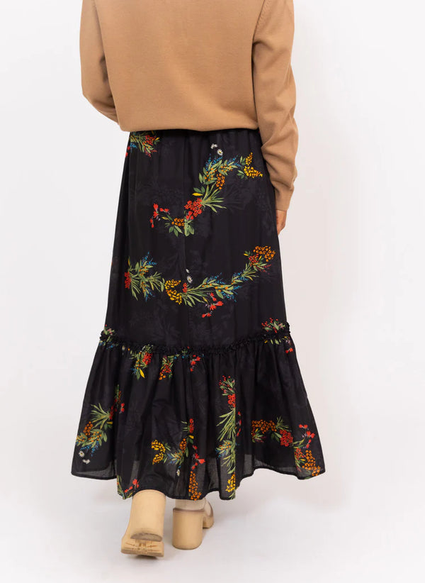 Farris Floral Poplin Maxi Tier Skirt