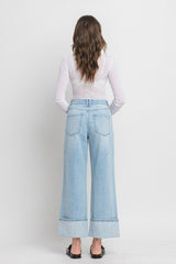 Lanna Wide Leg Cuffed High Rise Jeans