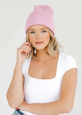 Mad Hatter Ribbed Knit Beanie in Orchid