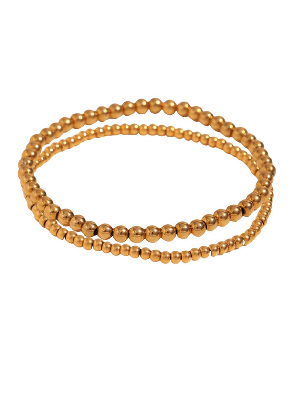 Small Gold Bead Bracelet Set