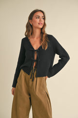 Jess Long Sleeve Knitted Tie Front Cardigan