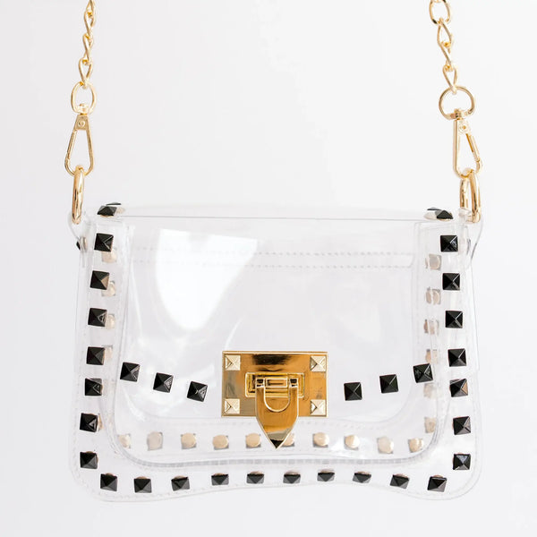 The Jackie Clear Bag in Black & Gold