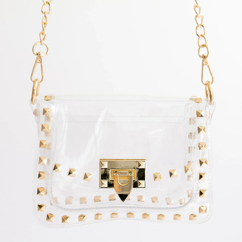 The Jackie Clear Bag in Gold