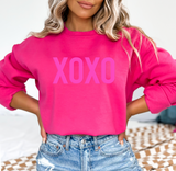 XOXO Pink Embossed Valentines Day Sweatshirt