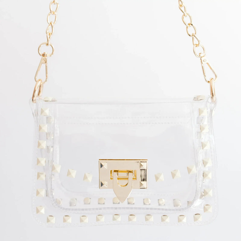 The Jackie Clear Bag in White & Gold
