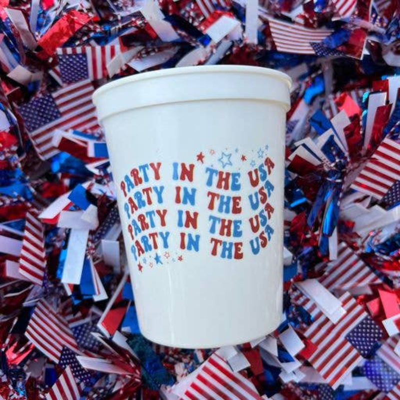 Party In The USA Repeating White Stadium Cup